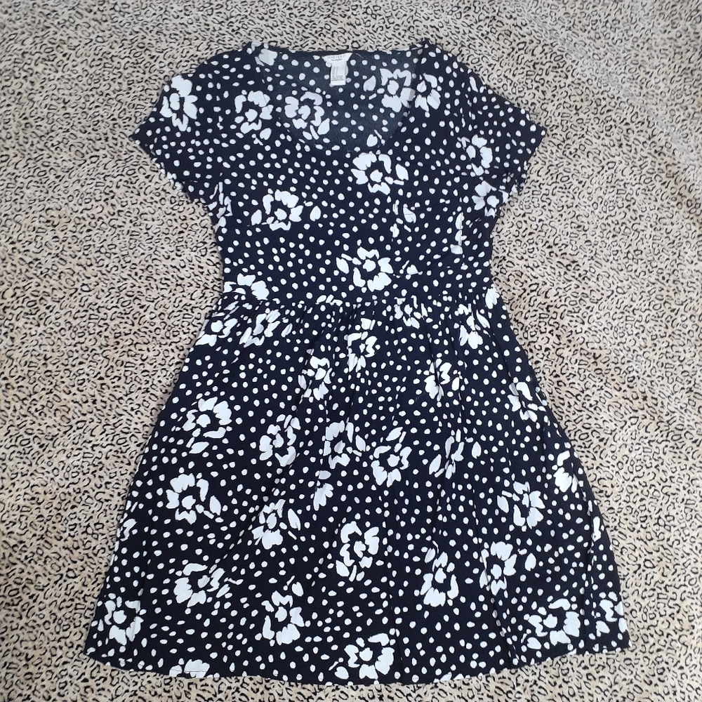💖BUY 1 GET 1 FREE💖FLORAL POLKA DOT BABY DOLL DRESS-S